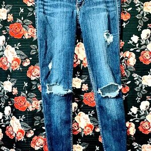 Hollister Women's Blue Distressed Jeans